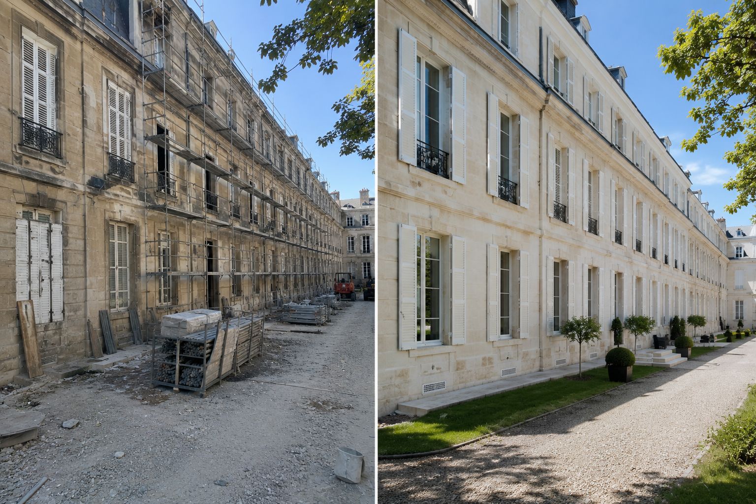 Ravalement d'un bâtiment en pierre de taille — après